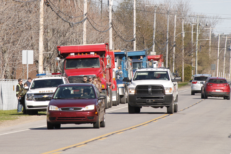 Les camionneurs en vrac manifestent à Cap-Santé