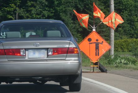 Travaux sur la route de Chute-Panet